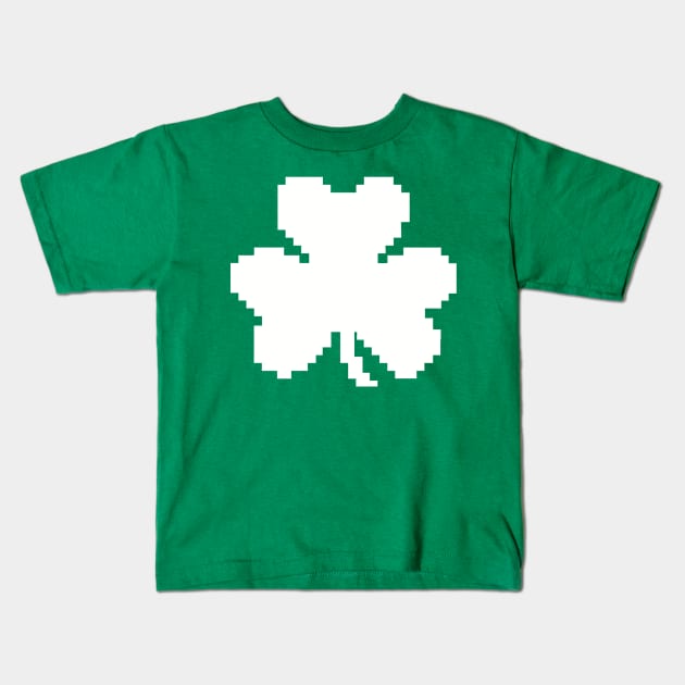 Pixel shamrock Kids T-Shirt by Designzz